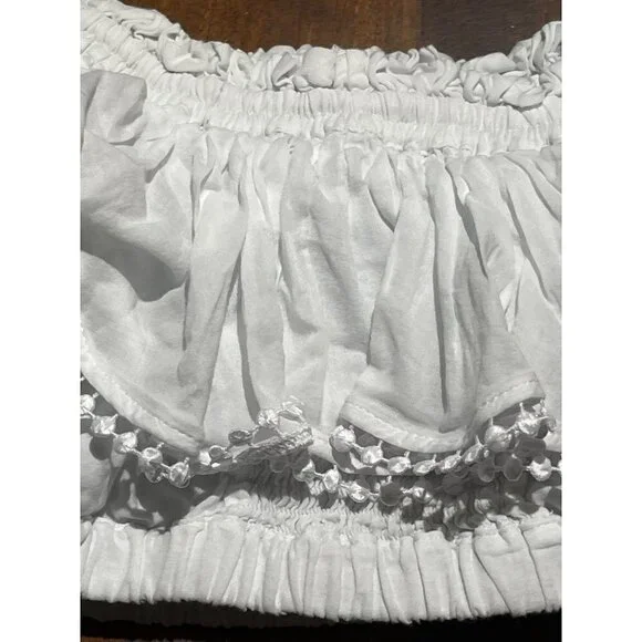 Charo Ruiz Ibiza Cata Top in White XSmall New Womens Cropped Blouse